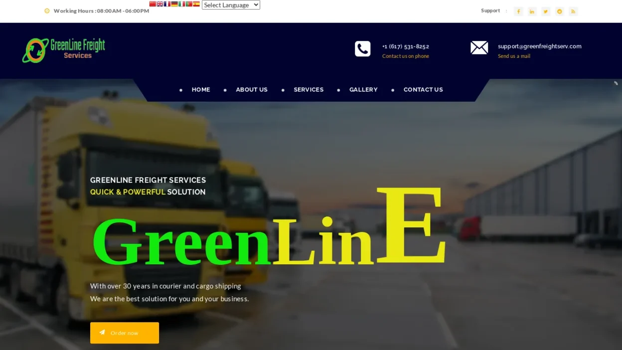A screenshot of Greenfreightserv.com