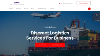 A screenshot of Gryphoncargo.com