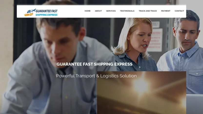 A screenshot of Guaranteefastshippingexpress.com