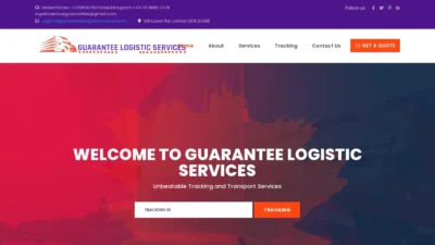 A screenshot of Guaranteelogisticservices.com