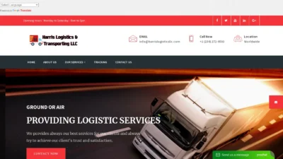 A screenshot of Harrislogisticsllc.com