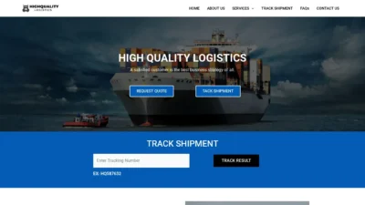 A screenshot of Highquality-logistics.com