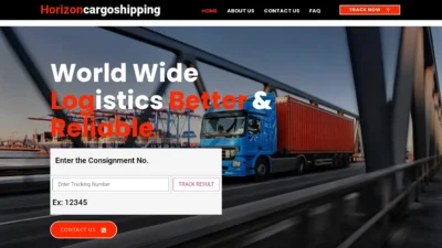 A screenshot of Horizoncargoshipping.com