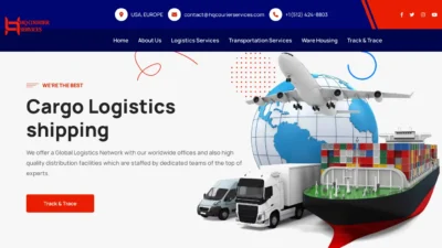 A screenshot of Hqcourierservices.com