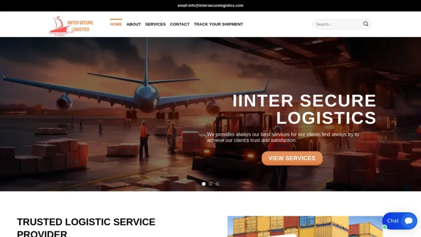 A screenshot of Iintersecurelogistics.com