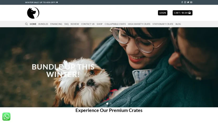 A screenshot of Impactcratesfordogs.com