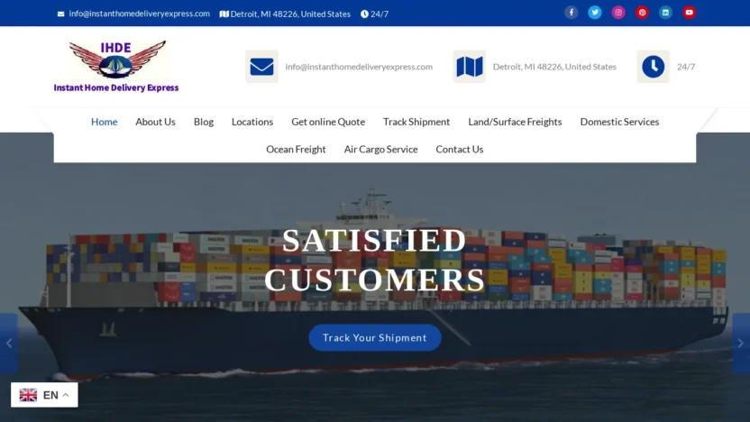 A screenshot of Instanthomedeliveryexpress.com