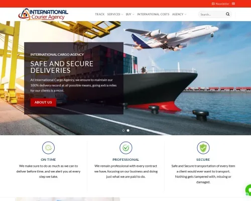Screenshot of Scam Courier Internationalcargoagency.com
