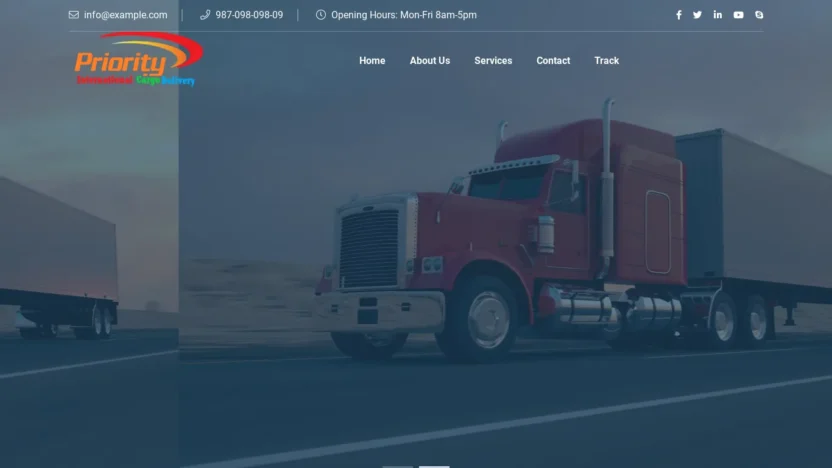 A screenshot of Internationalcargoprioritydelivery.com