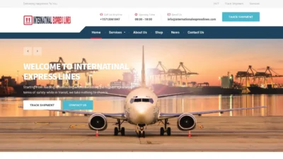 A screenshot of Internationalexpresslines.com