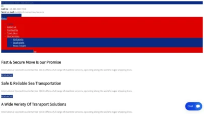 A screenshot of Intlconnectcourier.com
