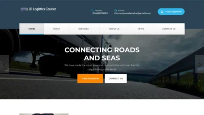 A screenshot of Jdlogisticscourier.com
