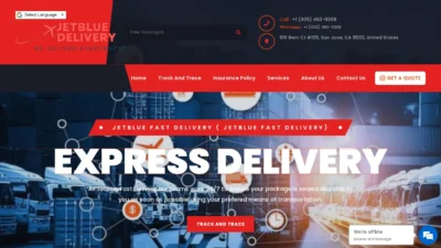 A screenshot of Jetbluefastdelivery.com