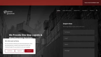 A screenshot of Jetsetlogistic.com