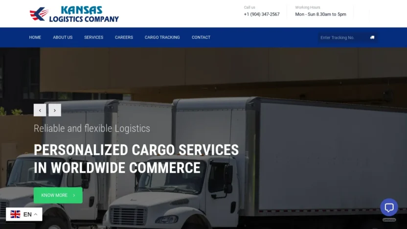 A screenshot of Kansaslogistics.online