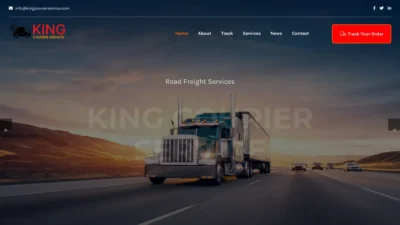 A screenshot of Kingcourierservice.com