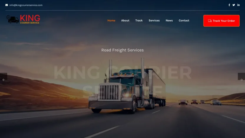 A screenshot of Kingcourierservice.com
