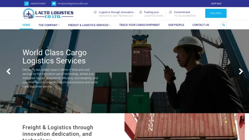 A screenshot of Lactologisticscoltd.com
