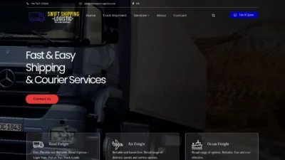A screenshot of Linercourierlogistics.com