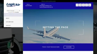 A screenshot of Logicairdelivery.net