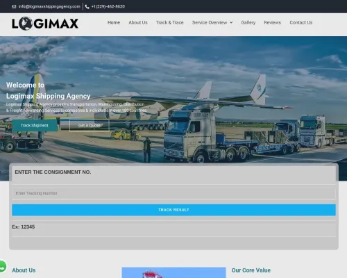Screenshot of Scam Courier Logimaxshippingagency.com