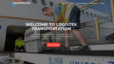 A screenshot of Logistektransportation.com