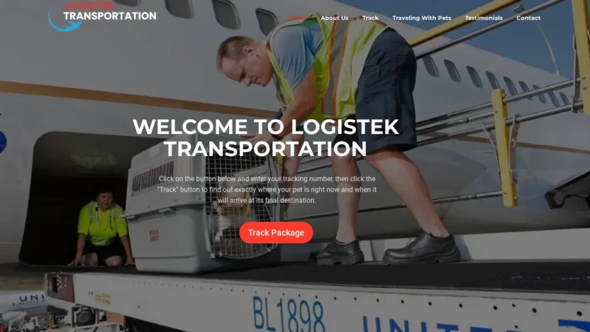A screenshot of Logistektransportation.com