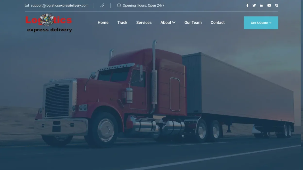 A screenshot of Logisticsexpresdelivery.com