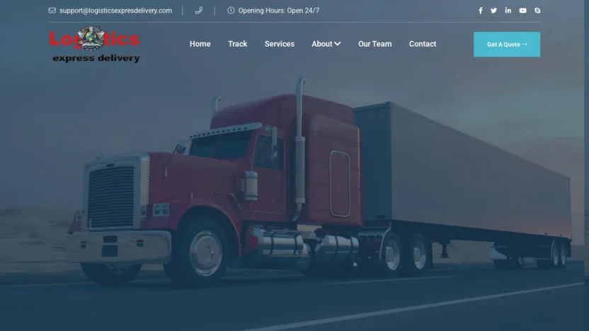 A screenshot of Logisticsexpresdelivery.com