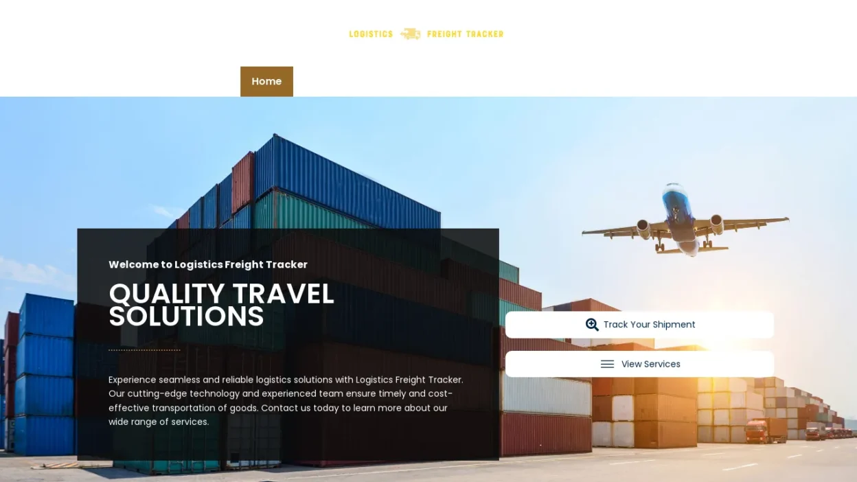 A screenshot of Logisticsfreighttracker.com