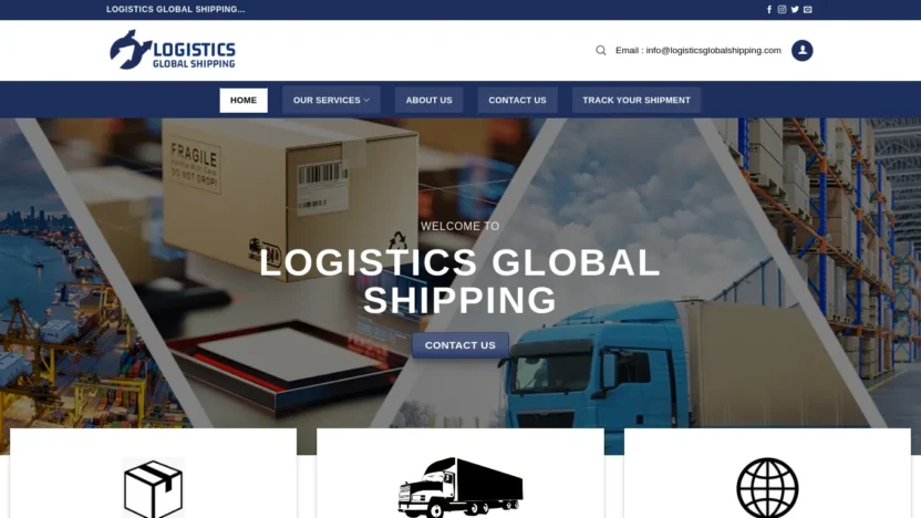 A screenshot of Logisticsglobalshipping.com