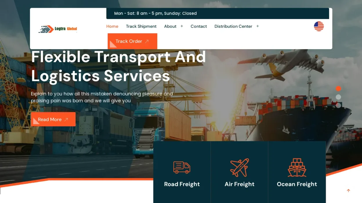 A screenshot of Logtraglobal.com