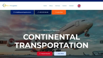 A screenshot of Maeandrlogistics.com