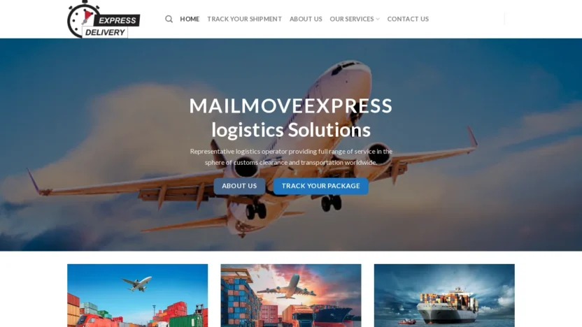 A screenshot of Mailmoveexpress.com