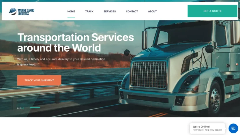 A screenshot of Marinecargoandlogistics.com