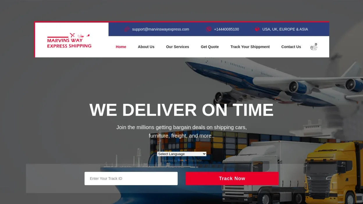A screenshot of Marvinswayexpress.com