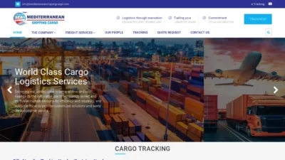 A screenshot of Mediterraneanshippingcargo.com