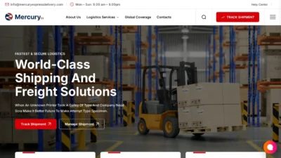 A screenshot of Mercuryexpressdelivery.com