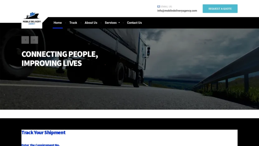 A screenshot of Mobiledeliveryagency.com