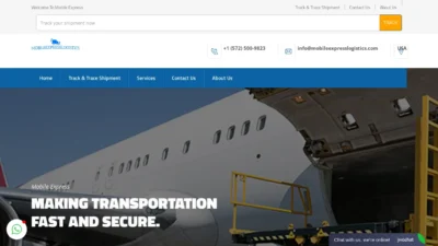 A screenshot of Mobileexpresslogistics.com