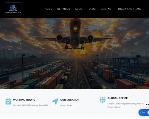 Screenshot of Scam Courier Nexglobefreightlogistics.site