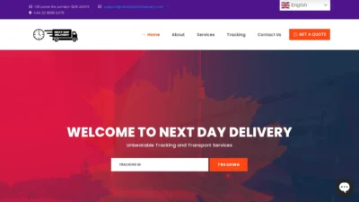 A screenshot of Nextdayswiftdelivery.com