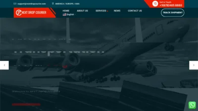 A screenshot of Nextdropcourier.com