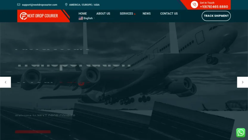 A screenshot of Nextdropcourier.com