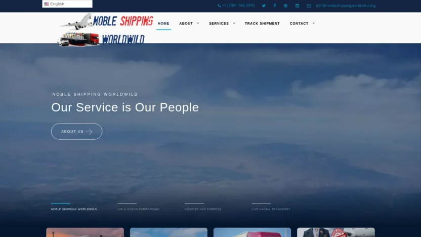 A screenshot of Nobleshippingworldwild.org