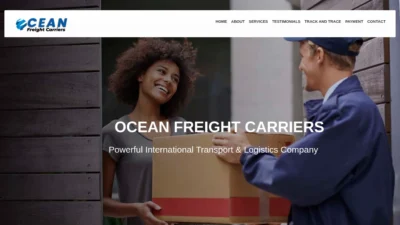 A screenshot of Oceanfreightcarriers.com
