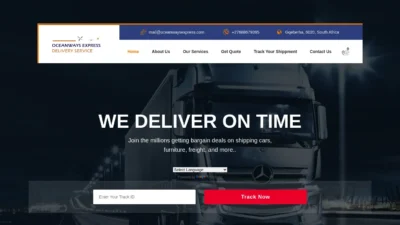 A screenshot of Oceanwaysexpress.com