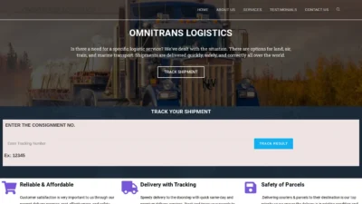 A screenshot of Omnitranslogistics.com