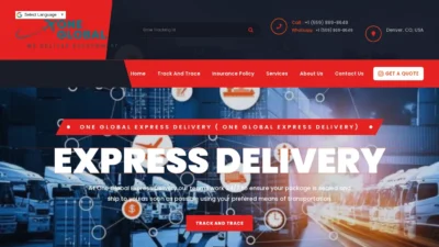 A screenshot of Oneglobalexpressdelivery.com