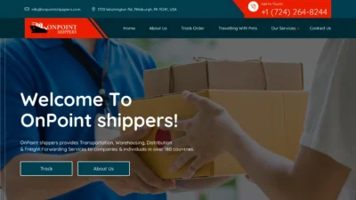 A screenshot of Onpointshipppers.com